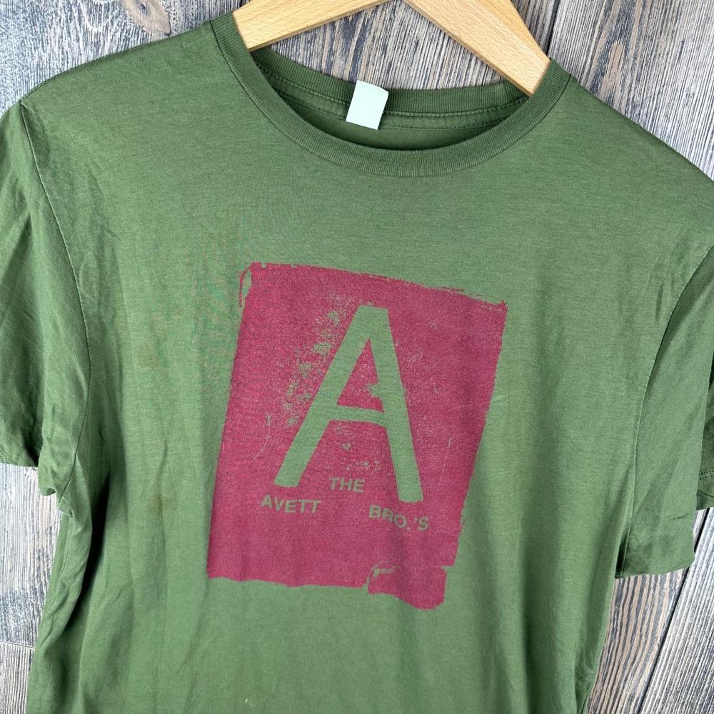 The Avett Brothers Band T-Shirt Mens Medium Olive Green Graphic Tee Rare Vintage